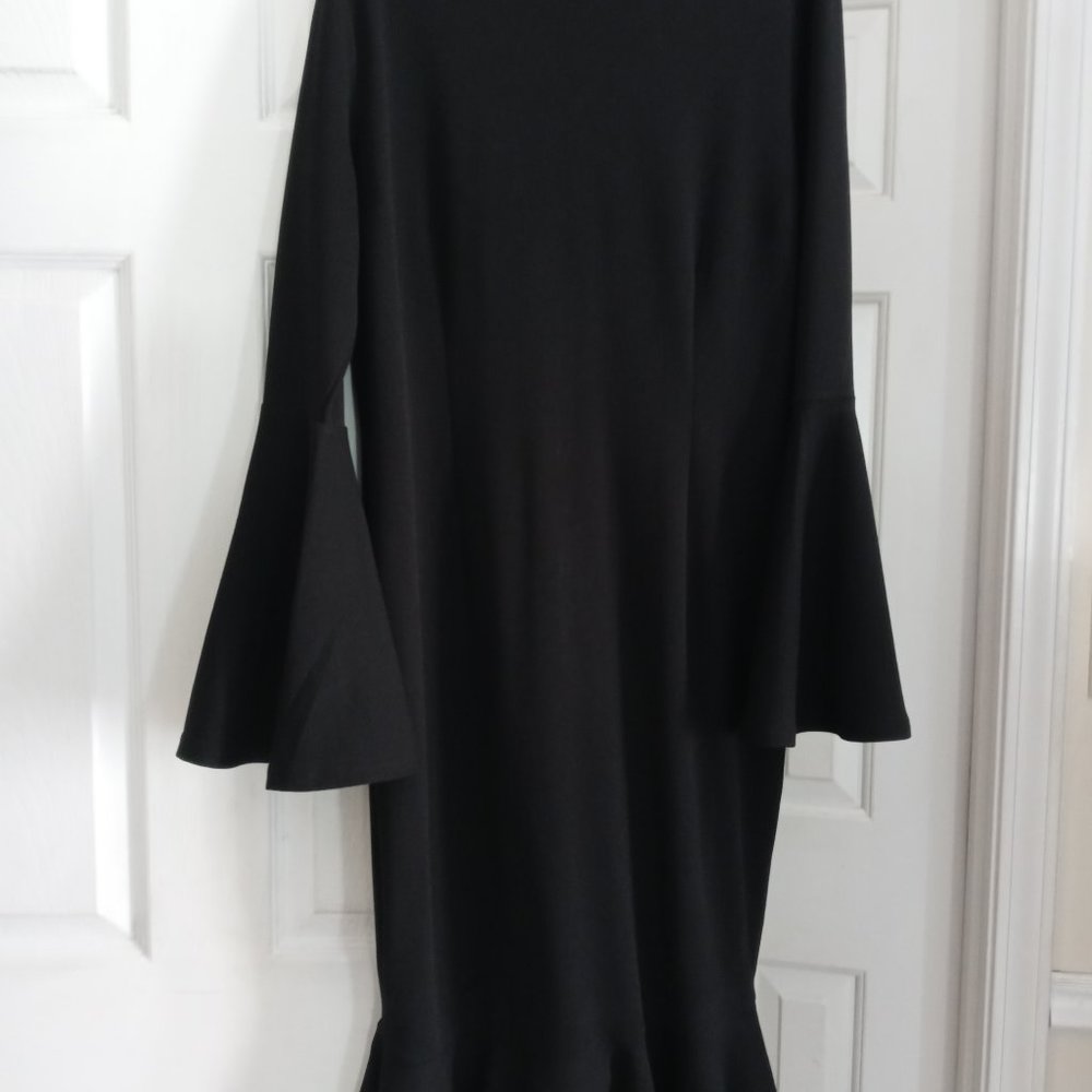 Beautiful Women's Black Bell-Sleeve Dress